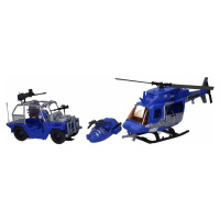 Policajný set s figúrkami vrtuľník 33 cm