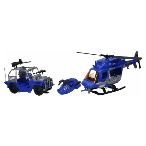 Policajný set s figúrkami vrtuľník 33 cm Wiky