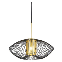 Dizajnová závesná lampa zlatá s čiernou 60 cm - Dobrado