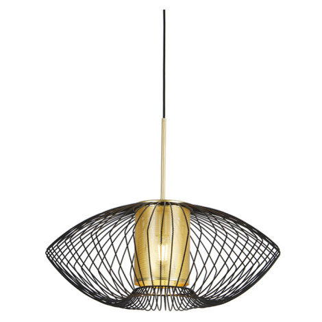 Dizajnová závesná lampa zlatá s čiernou 60 cm - Dobrado QAZQA