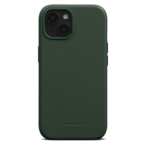 Woolnut kožený kryt pre iPhone 15 tmavo zelený