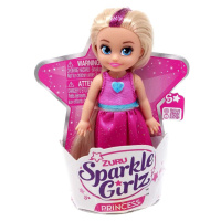 Zúru Princezná Sparkle Girlz malá v kornútku ružové šaty Blond vlasy