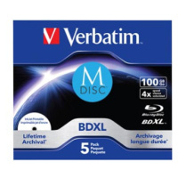 Verbatim MDISC, Lifetime archival BDXL, 100GB, jewel box, 43834, 4x, 5-pack