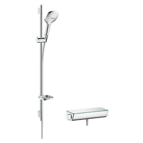 Sprchová batéria Hansgrohe Raindance Select E so sprchovacím setom 150 mm biela/chróm 27039400