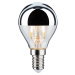 LED žiarovka E14 827 kvapka strieborná 2,6W