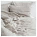Krémové ľanové predĺžené obliečky na dvojlôžko 200x220 cm - Linen Tales