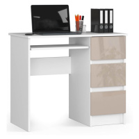 Písací stôl A-6 90 cm biely/cappuccino pravý
