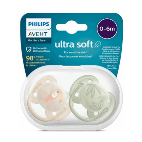 AVENT Cumlík ultra soft premium zvieratko 0 - 6 m chlapec 2 ks