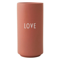 Ružová porcelánová váza Design Letters Love, výška 11 cm