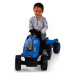 Traktor na šľapanie a príves Farmer XL Blue Tractor+Trailer Smoby modrý s polohovateľným sedadlo