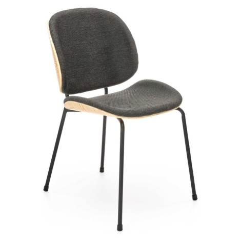 Dizajnová stolička K467 prírodný dub/sivá Halmar