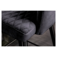 LuxD Dizajnová barová stolička Laney antracitový zamat