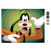 Maľovanie podľa čísel - GOOFY NA ZELENOM POZADÍ Rámovanie: vypnuté plátno na rám, Rozmer: 40x50 