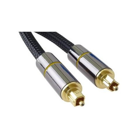 PremiumCord Optický audio kábel Toslink, OD: 7mm, Gold-metal design + Nylon 3m