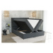 Sivá boxspring posteľ s úložným priestorom 200x200 cm Rico – Ropez