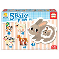 Educa puzzle pre najmenších Baby 5 - Zvieratká so zajačikom 17574