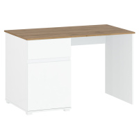 PC stôl 1D1S/120, biely lesk/dub wotan, VILGO