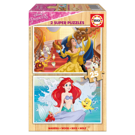 Educa detské drevené puzzle Disney Princezné 17164