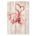 Nástenná dekorácia z borovicového dreva Madre Selva Love Flamingo, 60 × 40 cm