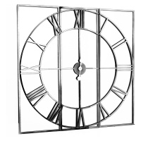 Estila Moderné dizajnové nástenné hodiny Celina zo skla a kovu striebornej farby 112cm
