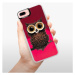 Neónové púzdro Pink iSaprio - Owl And Coffee - iPhone 7 Plus