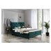NABBI Lazio 140 čalúnená manželská posteľ s úložným priestorom hnedá