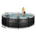 Bazén s pieskovou filtráciou Black Leather pool Exit Toys kruhový oceľová konštrukcia 488*122 cm