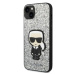 Plastové puzdro Karl Lagerfeld na Apple iPhone 14 KLHCP14SGFKPG HC Glitter Flakes Ikonik striebo