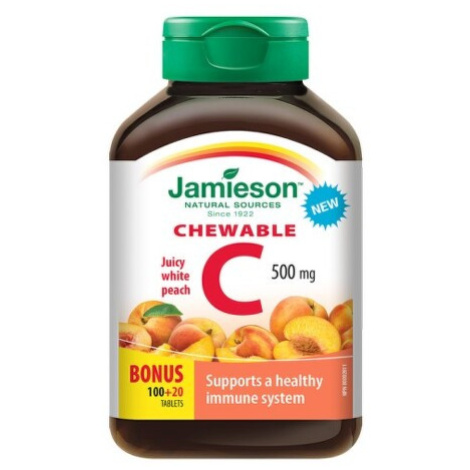 JAMIESON Vitamín C 500 mg broskyňa 100 + 20 tabliet ZADARMO