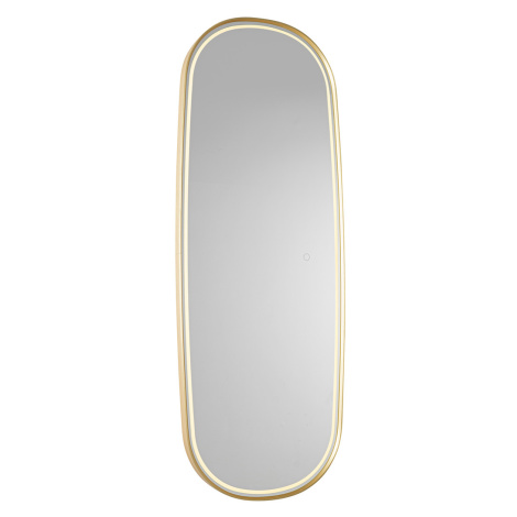 Moderné kúpeľňové zrkadlo zlaté vrátane LED a dotykového stmievača - Geraldien QAZQA
