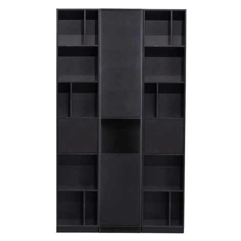 Čierna modulárna knižnica z borovicového dreva 120x210 cm Finca – WOOOD