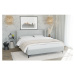 Sivá čalúnená dvojlôžková posteľ s roštom 160x200 cm Basti – Ropez