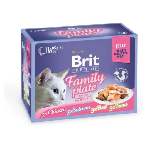 Brit Premium cat FAMILY plate  JELLY - 12x85g