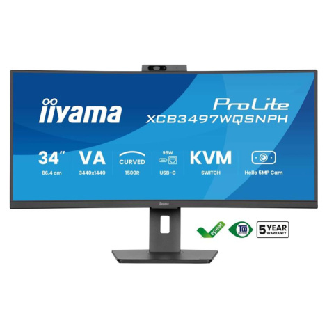 Monitor IIYAMA ProLite XCB3497WQSNPH-B1 34"/VA/wQHD/120Hz/0,4ms/Black/3R