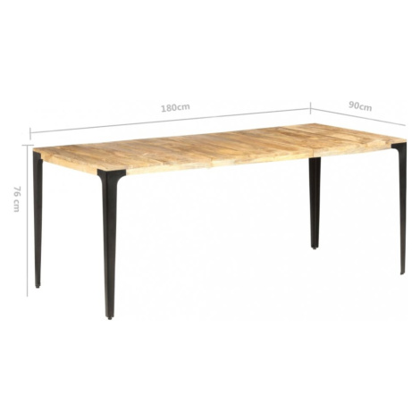 Jedálenský stôl masívne drevo / oceľ Dekorhome 180x90x76 cm,Jedálenský stôl masívne drevo / oceľ vidaXL
