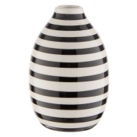 CARO Váza prúžkovaná 9 cm - biela/čierna