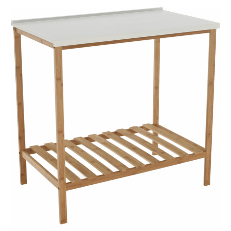 Stôl s policou, prírodná/biela, SELENE TYP 5 Tempo Kondela