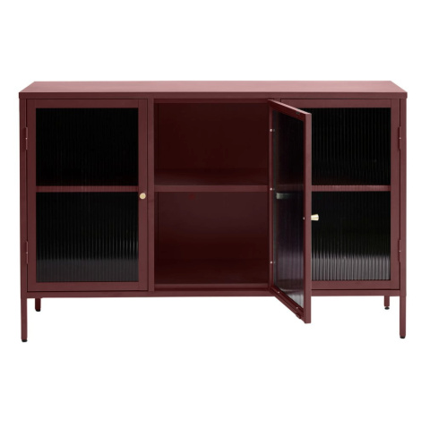 Červená kovová vitrína 132x85 cm Bronco – Unique Furniture