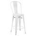 Barová stolička Paris Back biela inšpirovaná Tolix