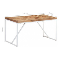 Jedálenský stôl hnedá / biela Dekorhome 140x70x76 cm,Jedálenský stôl hnedá / biela Dekorhome 140