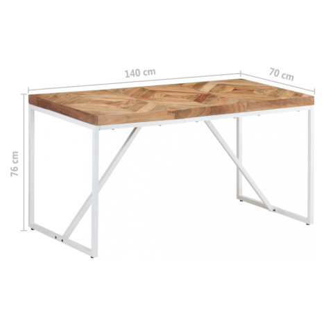 Jedálenský stôl hnedá / biela Dekorhome 140x70x76 cm,Jedálenský stôl hnedá / biela Dekorhome 140 vidaXL