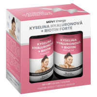 MOVIT ENERGY Beauty Kyselina hyalurónová + Biotín Forte Darčekové balenie 2 x 60 kapsúl