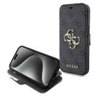 Guess PU 4G Metal Logo Book Puzdro pre iPhone 15 Grey