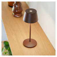 LOOM DESIGN LED dobíjacia stolná lampa Modi Micro, IP65, corten