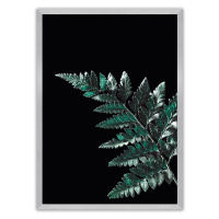 Dekoria Plagát Dark Leaf, 30 x 40 cm, Ramka: Srebrna