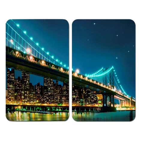 Sada 2 sklenených krytov na sporák Wenko Brooklyn Bridge, 52 × 30 cm