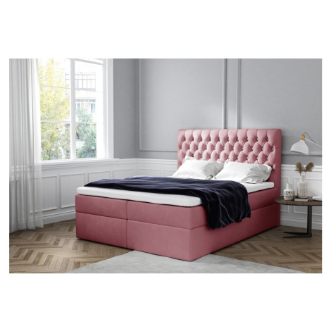 Expedo Čalúnená posteľ boxspring TOMIO + topper, 160x200, jasmine 72