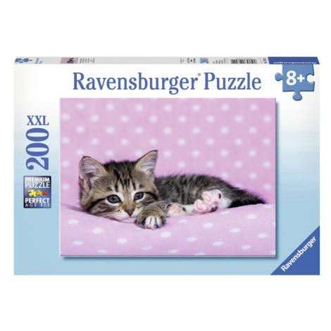 Ravensburger Roztomilé mačiatko na ružovej deke 200 dielikov