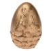 Dekorační zlaté vajíčko se zajíčky, 6 x 10 cm
