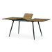 AUTRONIC HT-921 OAK Jídelní stůl, 140+40x80x76 cm, MDF deska, 3D dekor divoký dub, kov, černý la